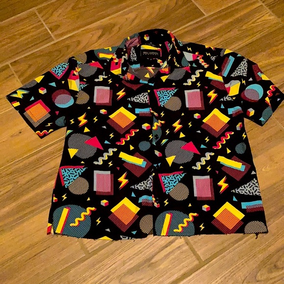 drill clothing company Tops - Super fun 90s retro button up with raw hem edge. Size small